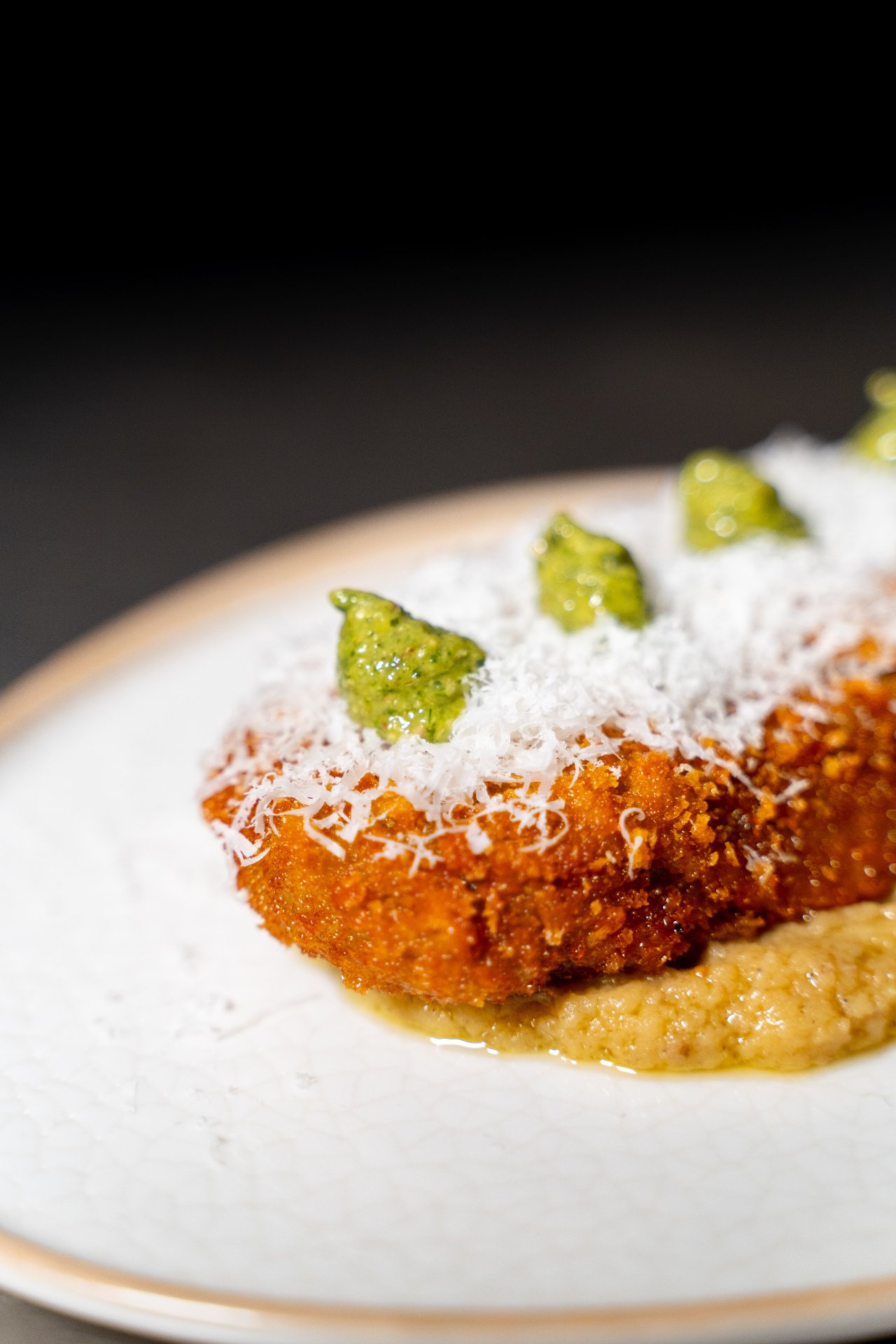 Dettaglio del fritto al parmigiano